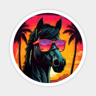 Retro Wave Sunglas Morgan Horse Magnet